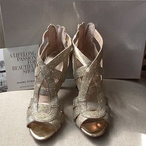 Marc Fisher Naka 3 gold heels